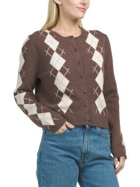 IDEM DITTO Intarsia Argyle Cardigan